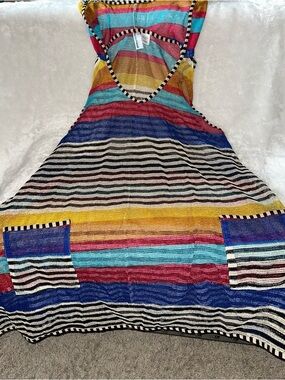 Striped Multicolor Hooded Swim Coverup
